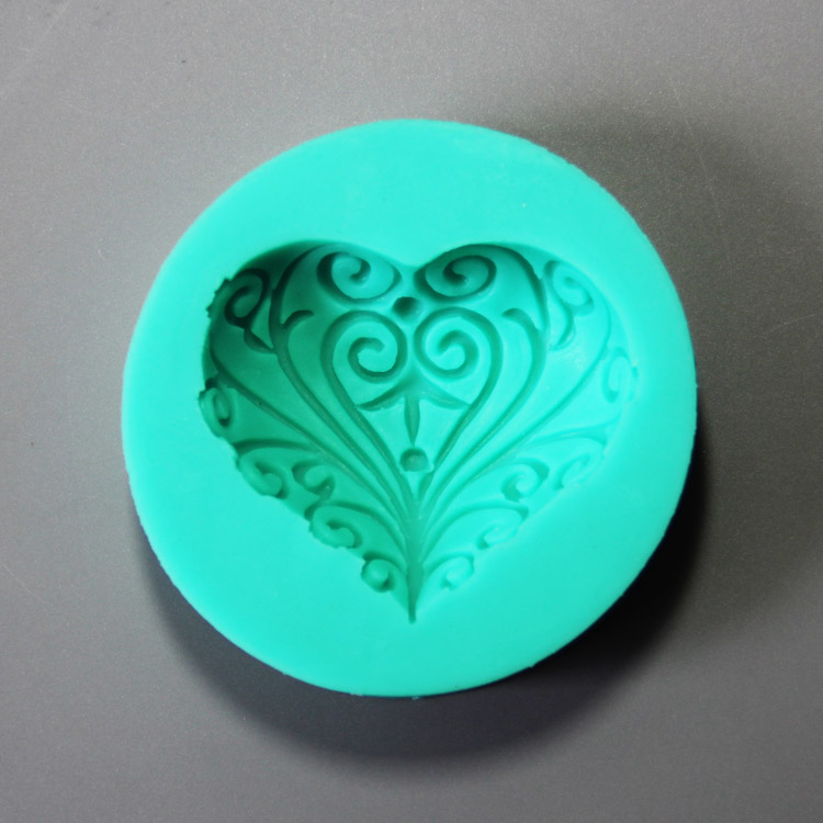 HB0851 Flower heart shaped silicone mold for cake fondant decoration