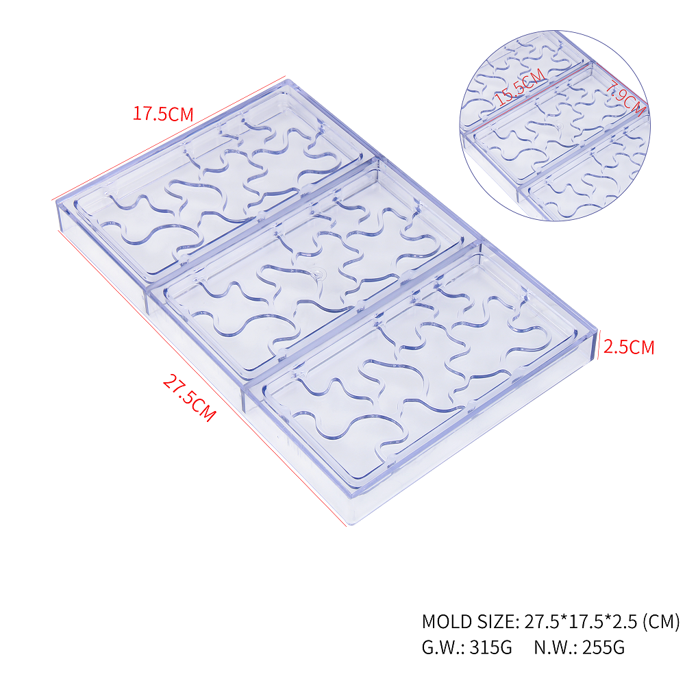 CC0083 Polycarbonate Water Ripples Shapes Chocolate Mould DIY Baking Mold