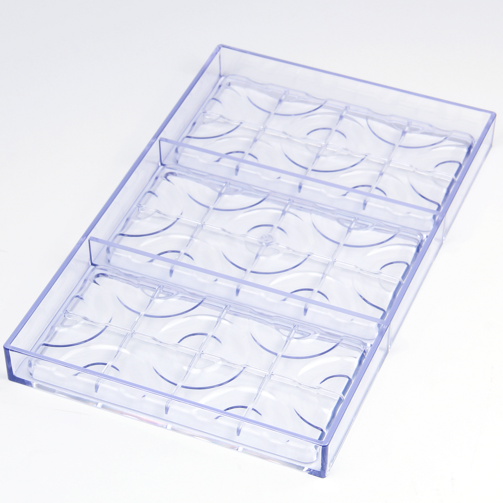 CC0087 Polycarbonate 24 Squares with Donuts​ Shapes Chocolate Mould DIY Baking Mold