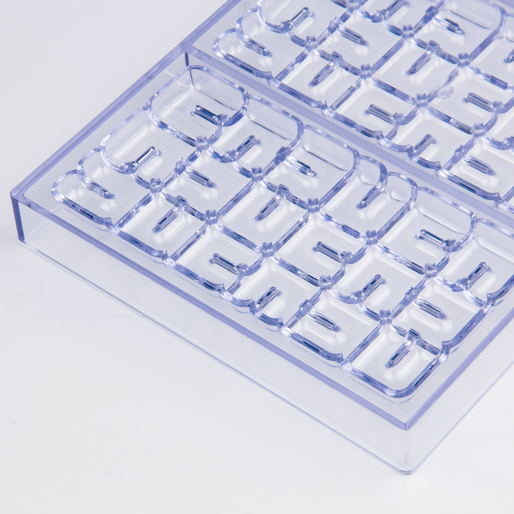 CC0089 Polycarbonate Squares with Bars Shapes Chocolate Mould DIY Baking Mold