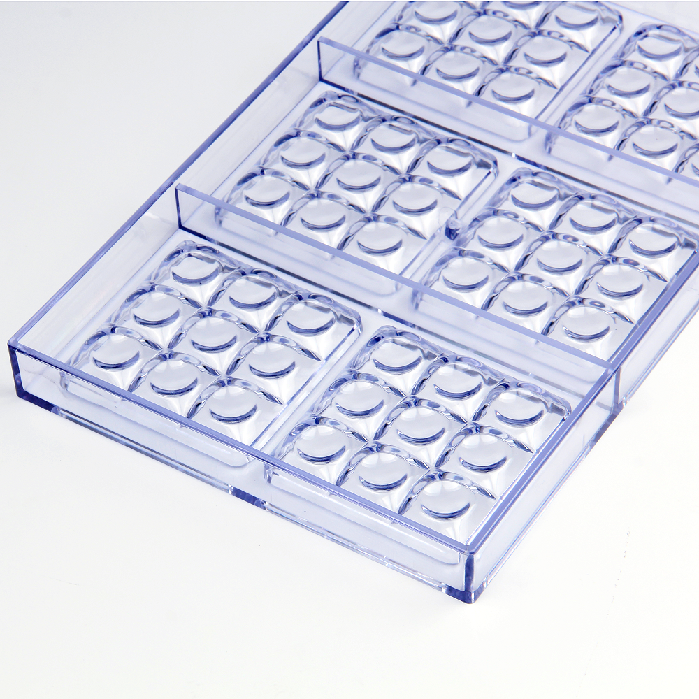 CC0094 Polycarbonate Squares with Rounds Shapes Chocolate Mould DIY Baking Mold