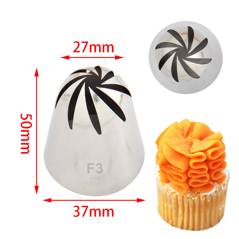 S/S Cake Decorating Large 8Teeth Drop Flower Nozzle #F3