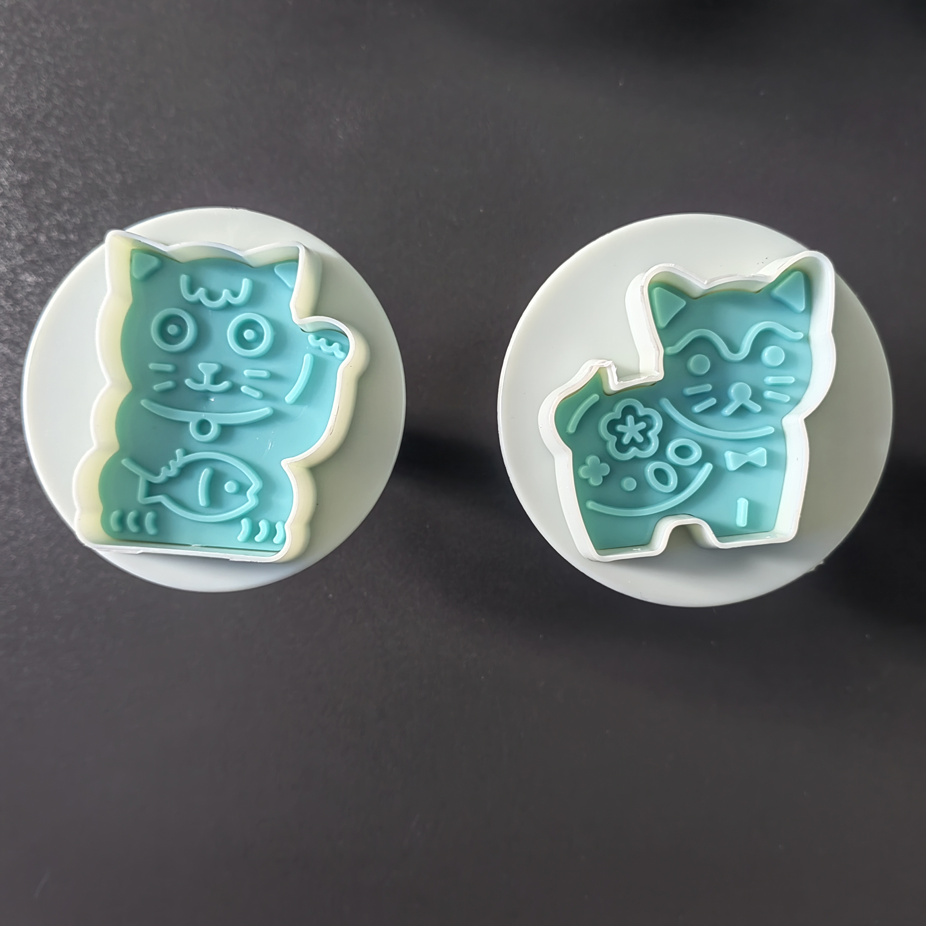 HB0161-2 Plastic 4pcs Owl&Cat Series Cookie Molds set