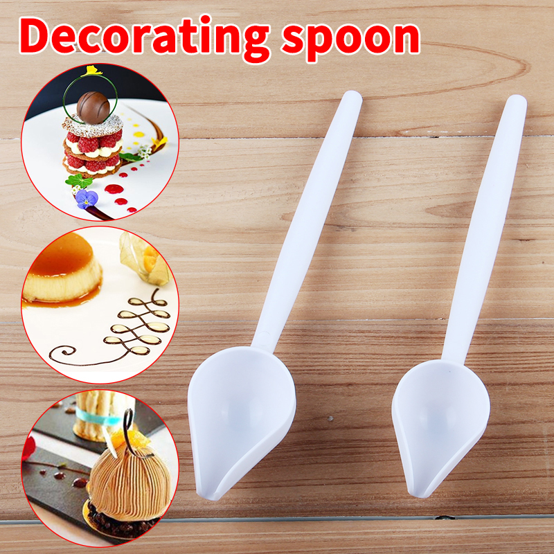 HB0175B Plastic 2pcs Chocolate Decorating Pastry Sweetly Spoon set