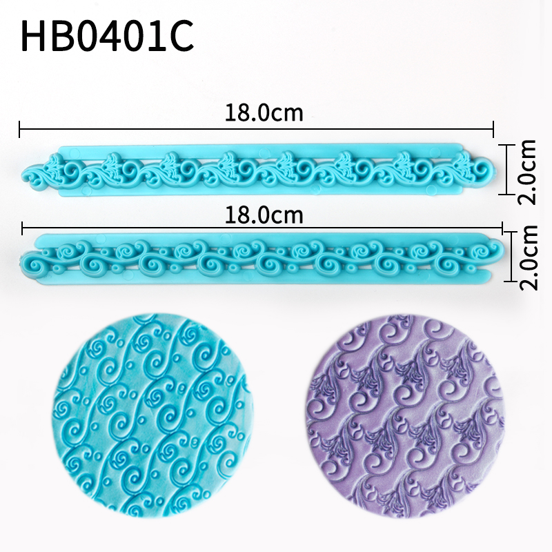 HB0401C New 2pcs Plastic Flowers Patterns Press Cutter Ruler Mold set