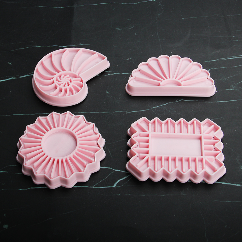 HB1101S Plastic Shell&Conch Shapes Cake Fondant Press Molds set