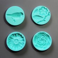 HB0781 4pcs flowers and birds silicone mold for cake fondant decorating