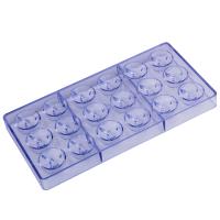 CC0059 Polycarbonate 18 Circles with inner symbols Shape Chocolate Mould DIY Baking Mold