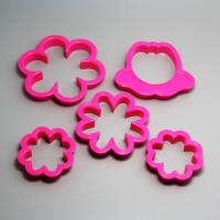 HB0206 5pcs Plastic Pretty Flower shape cookie cutters set
