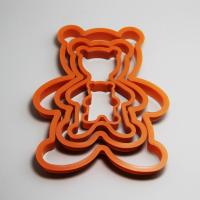 HB0208 lastic 4pcs Bear shaped cookie cutter set chocolate mold
