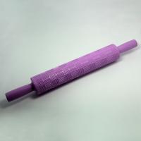 HB0579  Plastic Purple Basketweave Fondant Rolling Pin