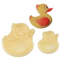 HB1054  Plastic 2pcs duck mould fondant pastry embosser set