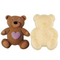 HB1055 Plastic 2pcs Teddy bear mould fondant pastry embosser set