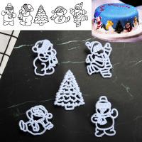 HB1101A Plastic Santa Claus&Snowman Shapes Cake Fondant Press Mold set