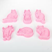 HB104L Plastic 6pcs Cats Series Cookie Molds set