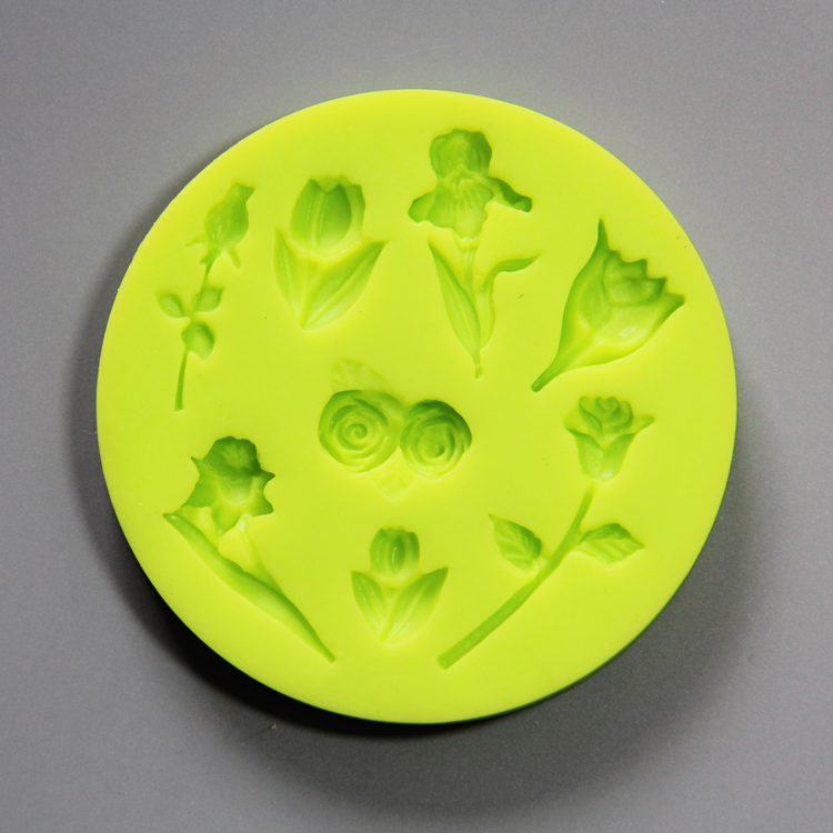 HB0808 cake decoration 3D silicone mold flower shape with high quality
