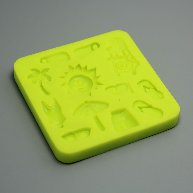 HB0636 summer beach theme cake decoration silicone mold high quality