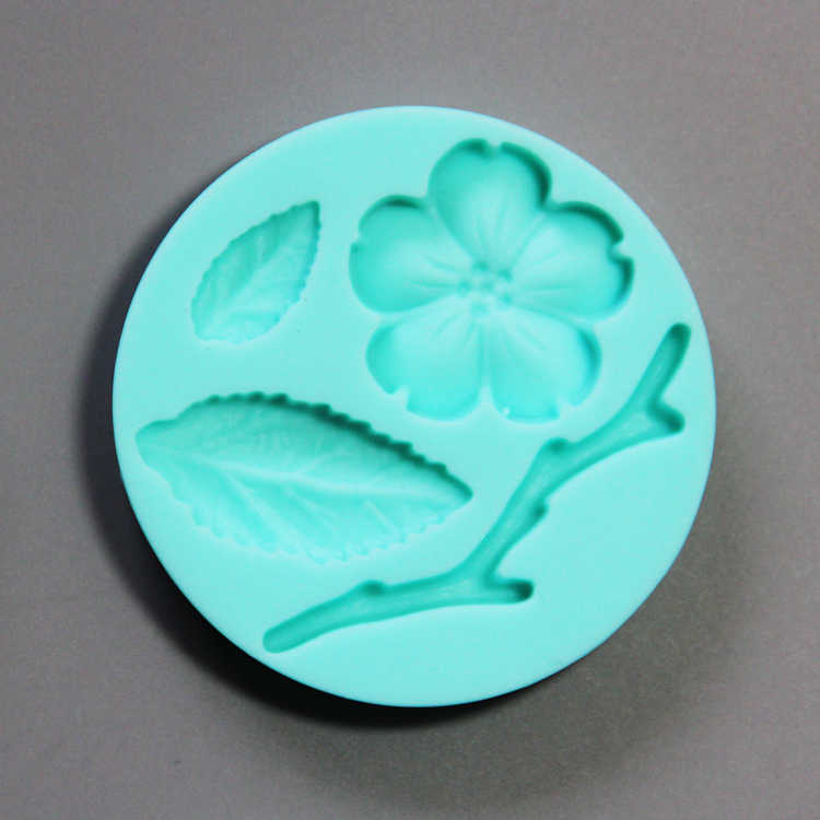 HB0781 4pcs flowers and birds silicone mold for cake fondant decorating