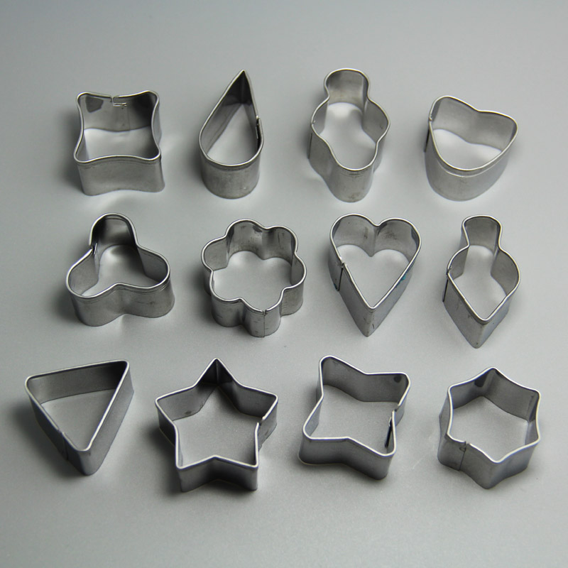HB0220 12pcs Metal Geometric Shaped cookie cutter set