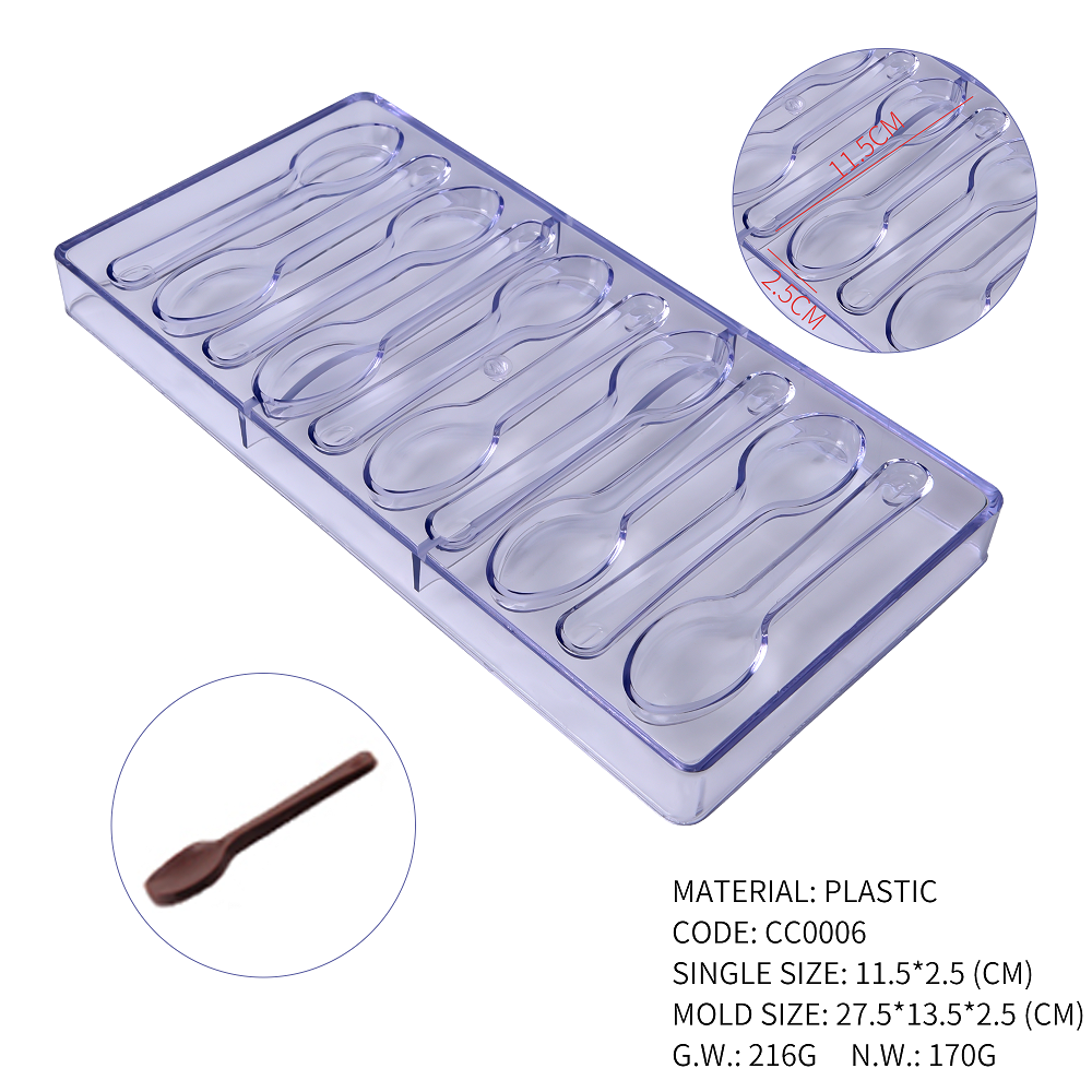 CC0006 Polycarbonate Spoons Shape Chocolate Mould DIY Baking Mold