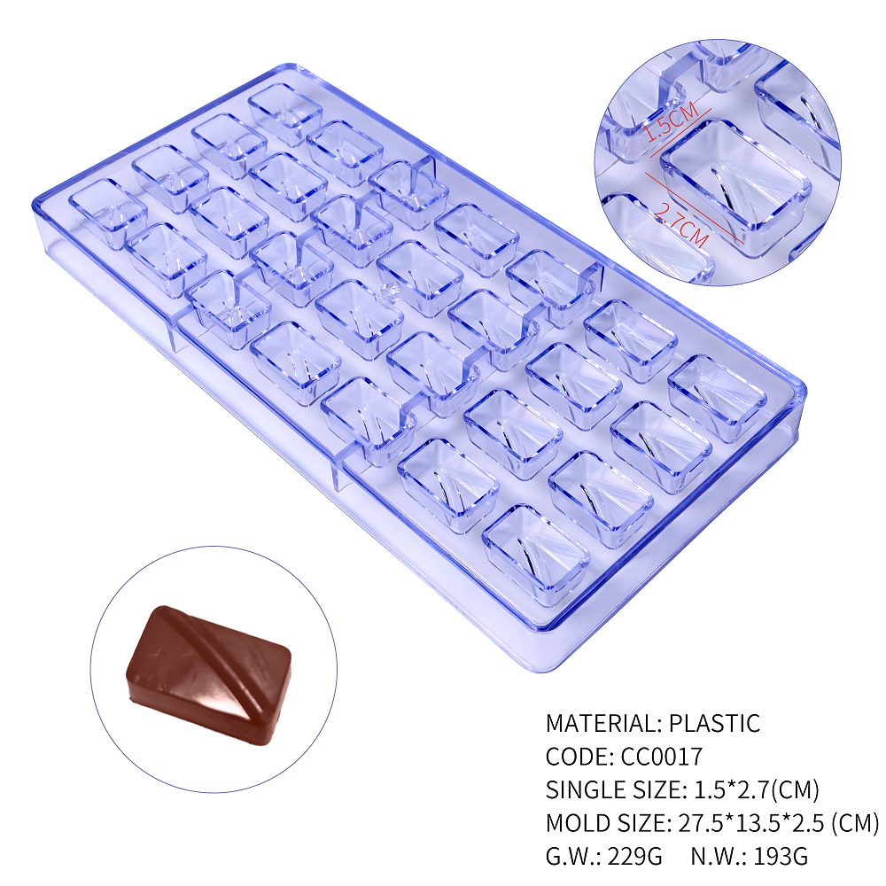 CC0017 Polycarbonate Wave Shape Chocolate Mould DIY Baking Mold