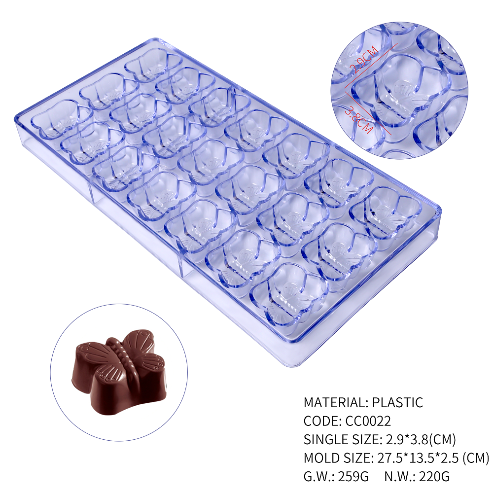 CC0022 Polycarbonate Butterfly Shape Chocolate Mould DIY Baking Mold