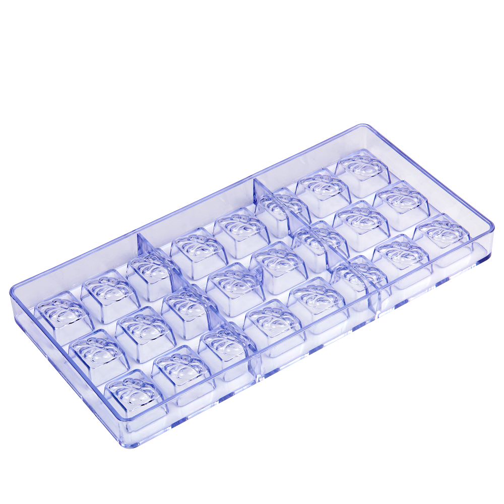 CC0034 Polycarbonate Square Leaves Shape Chocolate Mould DIY Baking Mold