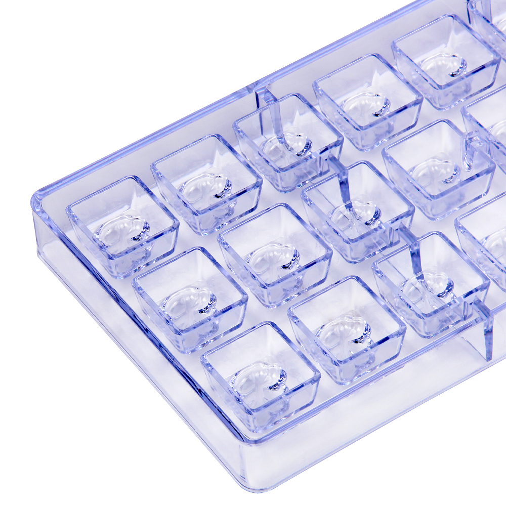 CC0034 Polycarbonate Square Leaves Shape Chocolate Mould DIY Baking Mold