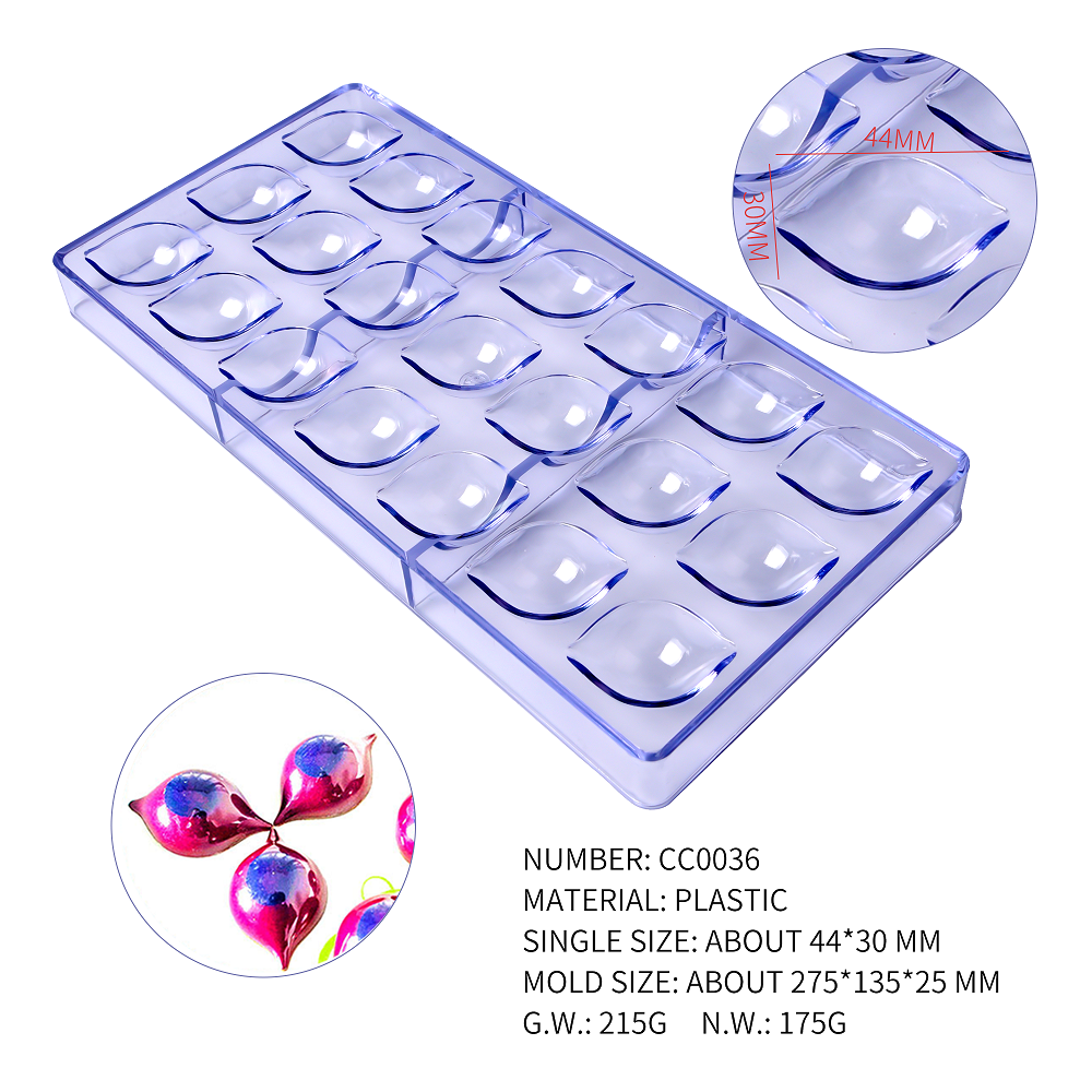 CC0036 Polycarbonate 21 Candy Shape Chocolate Mould DIY Baking Mold