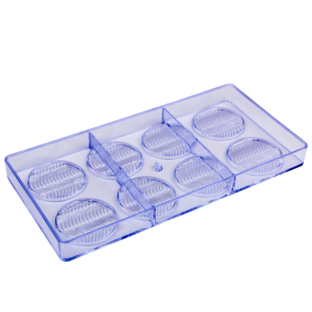 CC0056 Polycarbonate 8 Ripples Shape Chocolate Mould DIY Baking Mold