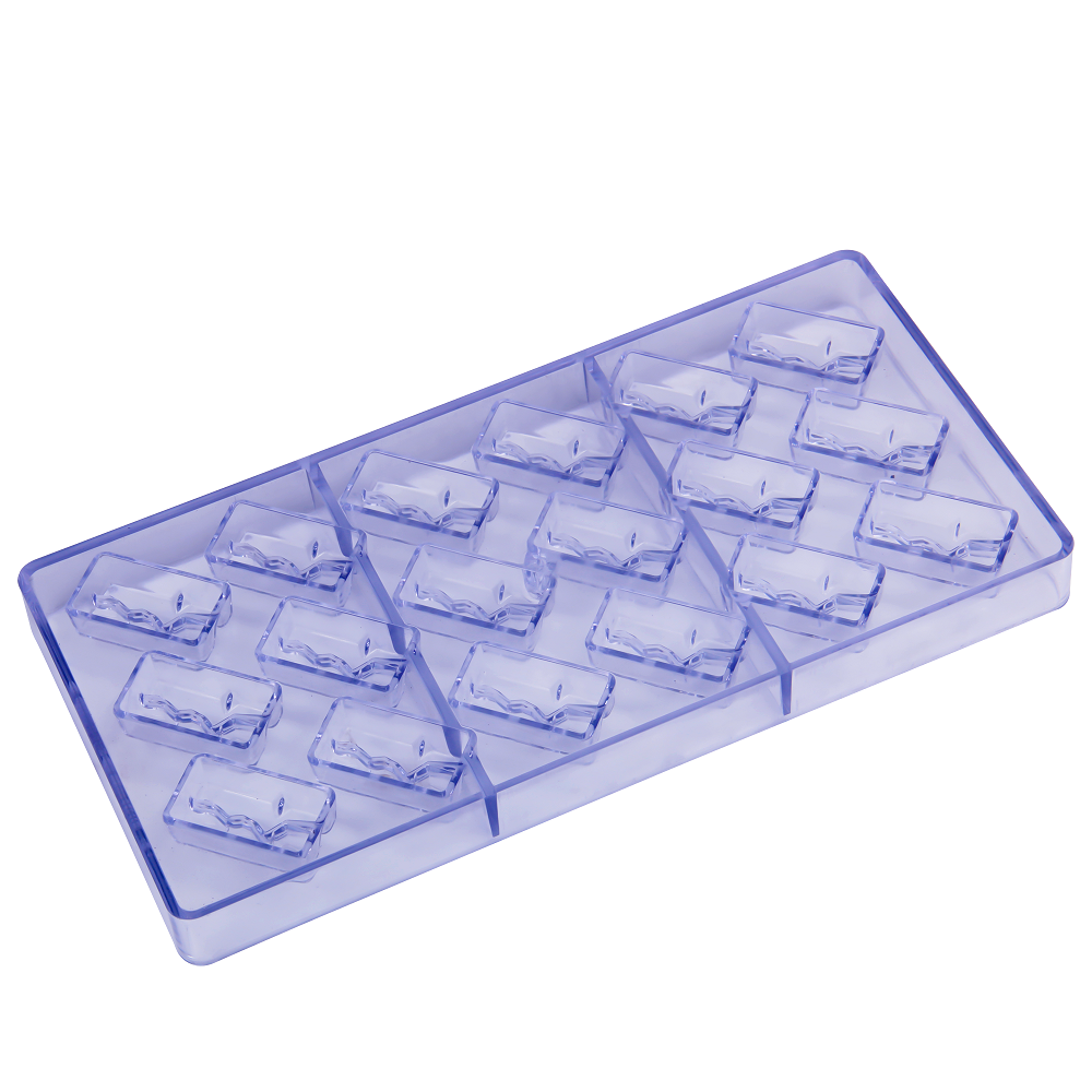 CC0061 Polycarbonate 18 Rectangles with inner symbols Shape Chocolate Mould DIY Baking Mold