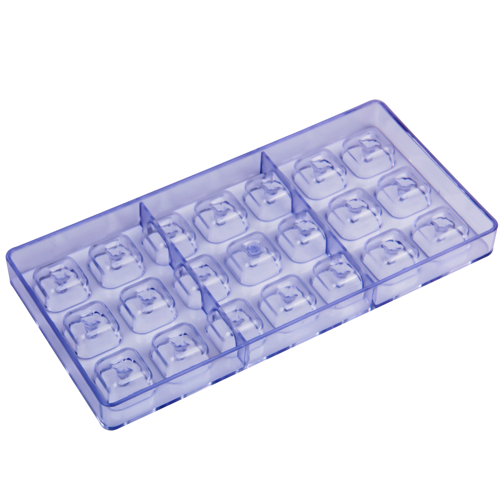 CC0068 Polycarbonate 21 Square with Pillars Shape Chocolate Mould DIY Baking Mold