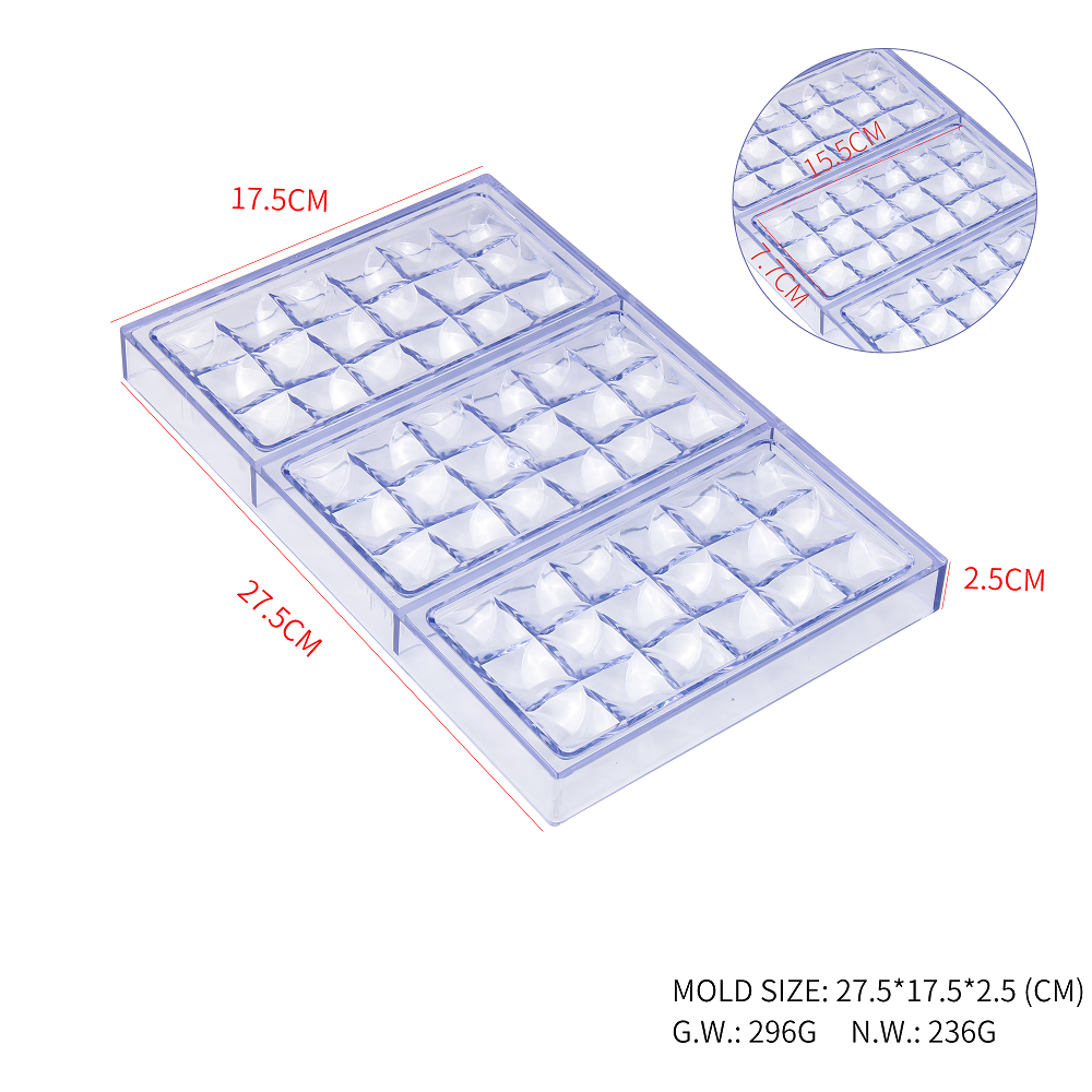 CC0092 Polycarbonate Small Squares Shapes Chocolate Mould DIY Baking Mold