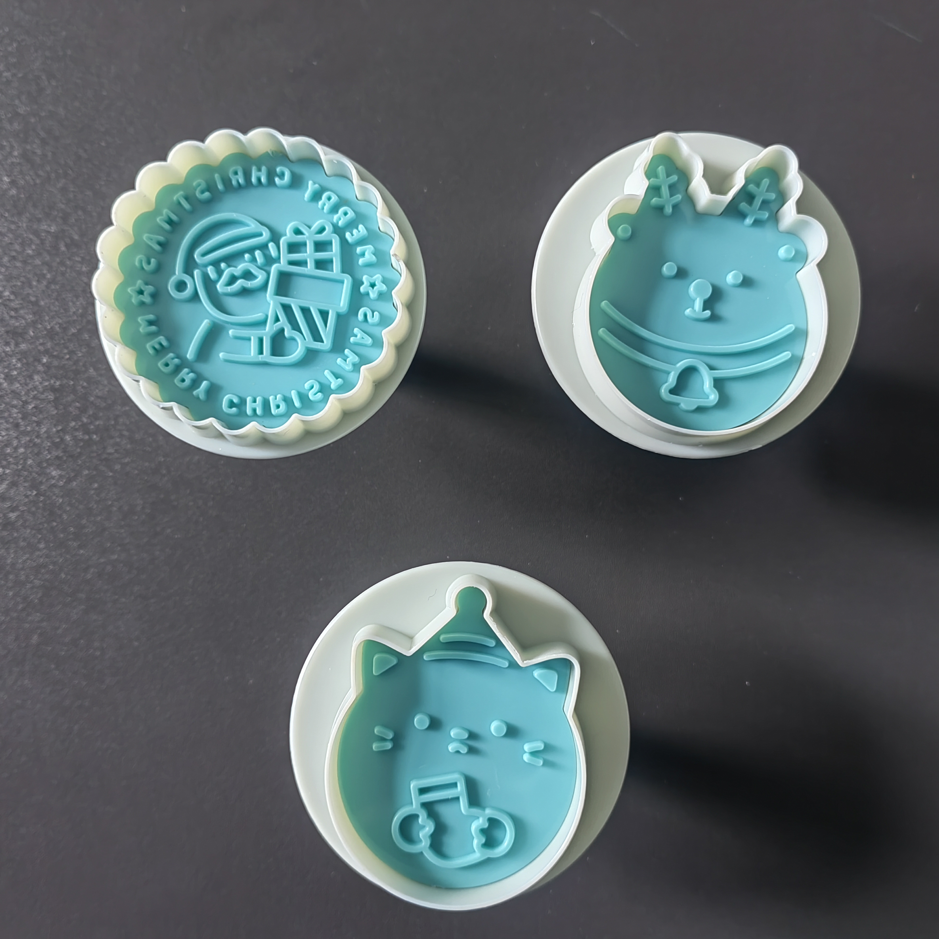 HB0151-1 Plastic 3pcs Christmas Series Cookie Molds set