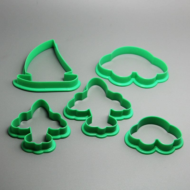 HB0197   Plastic 5pcs Vehicle shape cookie cutter set