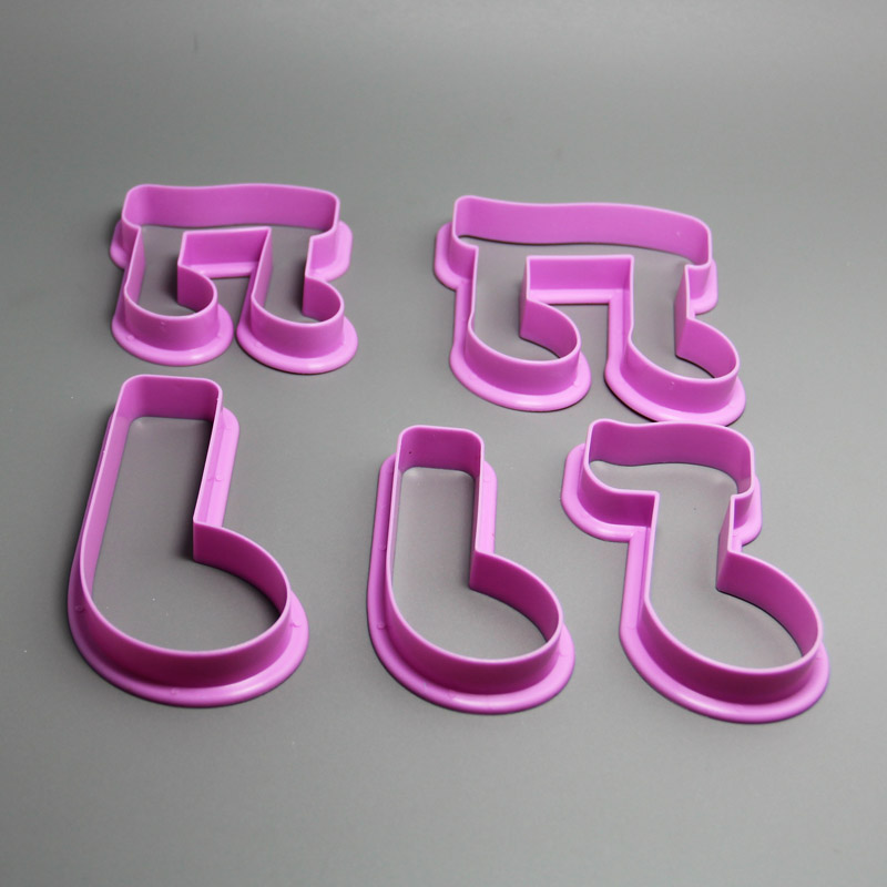 HB0203 5pcs Plastic Notes Shape cookie cutters set fondant mold
