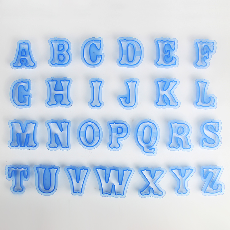 HB0215K Plastic New Design 26pcs Uppercase Alphabet cookie stamps set