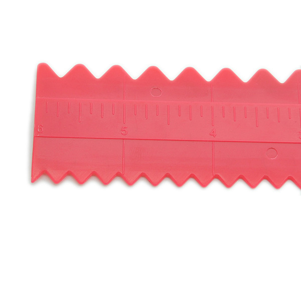 HB0259 plastic straight scale cake scraper in red plastic scraper cake decoration tool
