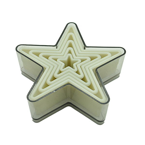 HB0290 5pcs star shape cutters with plain edge baking mold