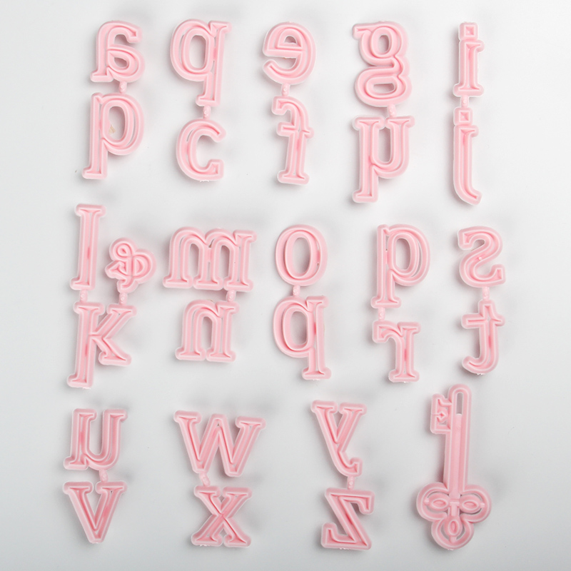 HB0311S Plastic Lowercase letters Shape Fondant Press Molds Set