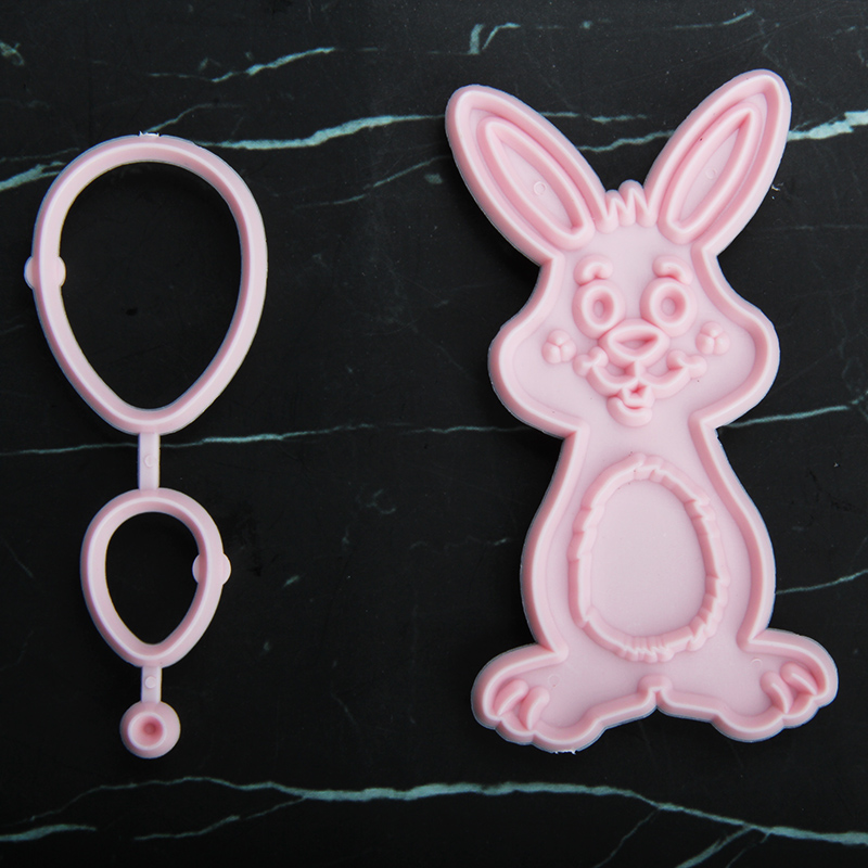 HB0311V Plastic Rabbits Shape Fondant Press Molds Set