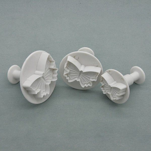 HB0312 3pcs Butterfly shape cake plunger cutters cookie cutters set