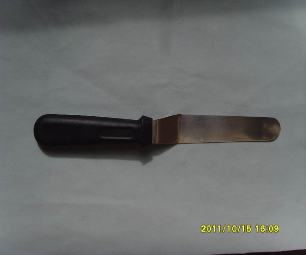 HB0340  8"curved spatula with plastic handle icing spatula cake pastry tool