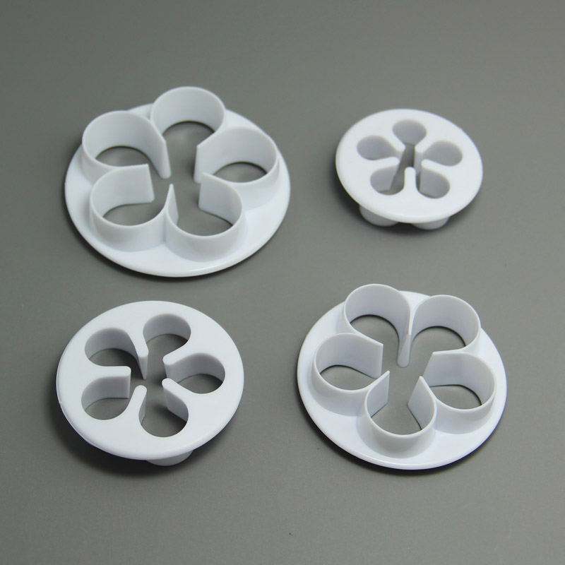 HB0368 Plastic Rose leaf Shaped cookie cutters set biscuit mold fondant embosser