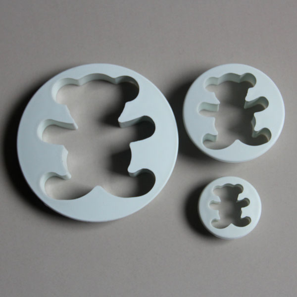 HB0457 Plastic Three Bear Shape Press Cookie Cutter Bakery accessories
