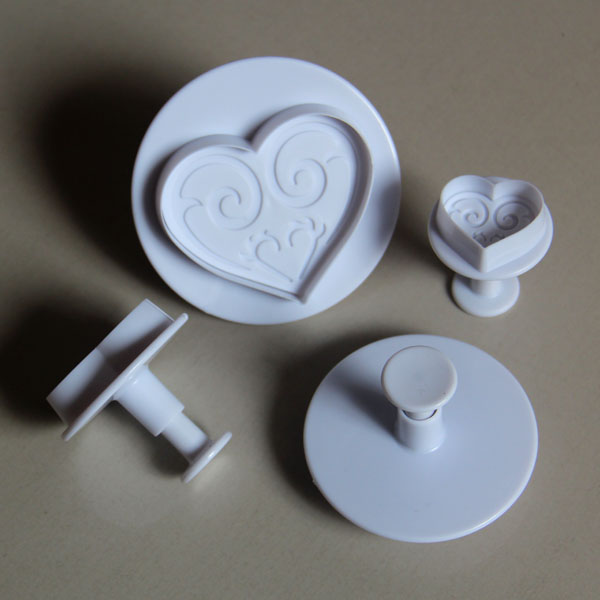 HB0512 Plastic Love Plunger Cookie Cutter Set, Cake Decorator, Fondant Tool