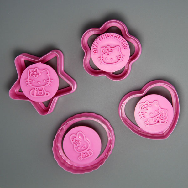 HB0582 Plastic Kitty Shape cookie cutter stamp Cake Fondant Mold cake decoration