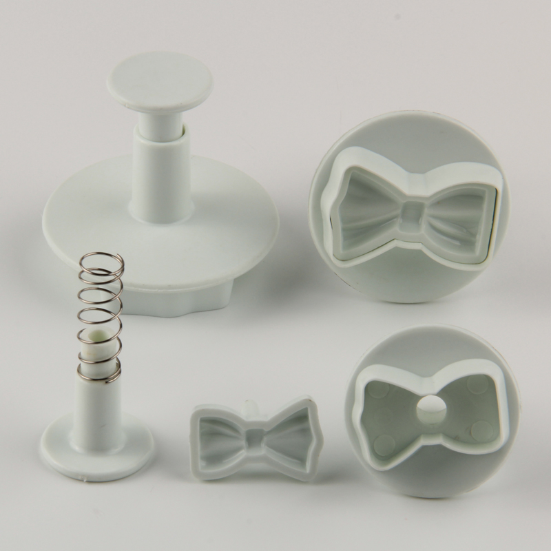 HB0612 3pcs Bow-tie Plunger Cutter cookie cutter cake decoration chocolate mold