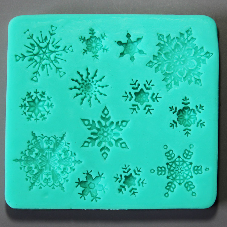 HB0875 Snowflake rectangle silicone moldfor cake fondant decoration