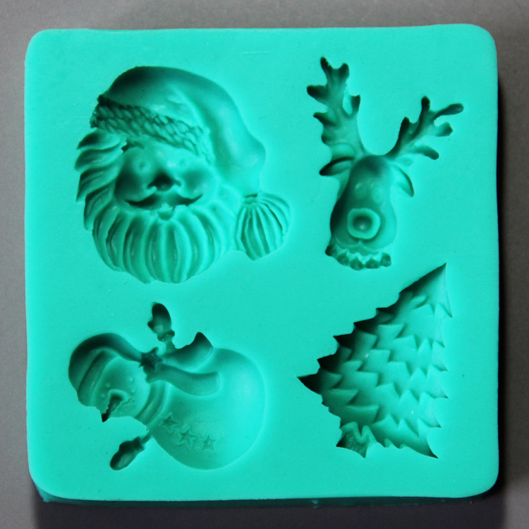 HB0880 Christmas theme silicone mold for cake fondant decoration
